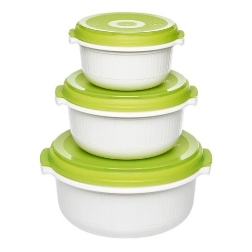 Emsa 509741 recipiente de almacenar comida alrededor establecer verde, blanco 3 pieza(s)