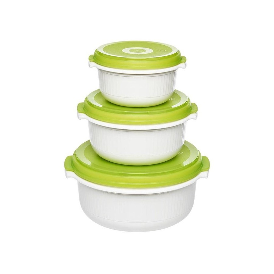Emsa 509741 recipiente de almacenar comida alrededor establecer verde, blanco 3 pieza(s)