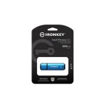 Kingston ironkey vault privacy 50 256 gb, lápiz usb celeste/negro
