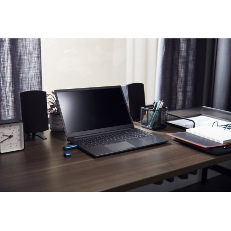 Kingston ironkey vault privacy 50 256 gb, lápiz usb celeste/negro
