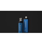 Kingston ironkey vault privacy 50 256 gb, lápiz usb celeste/negro