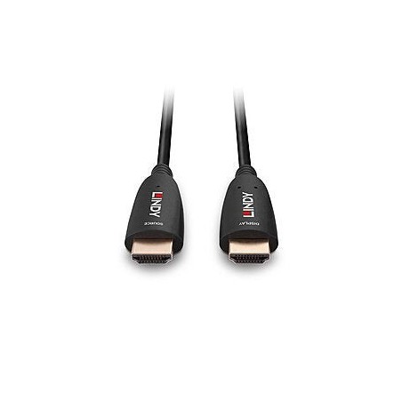 Cable lindy  fibra óptica híbrido hdmi 2.1 8k60 negro, 10 metros, cable aoc 38510