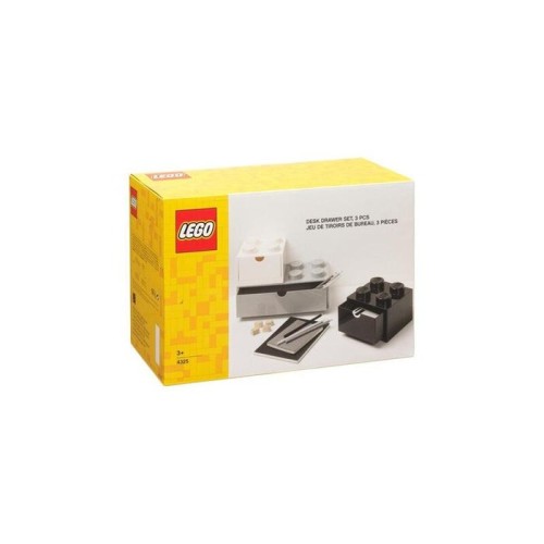 Room copenhagen juego de 3 cajones de escritorio lego, caja de almacenamiento blanco 43250801