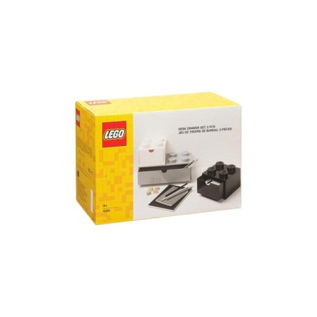 Room copenhagen juego de 3 cajones de escritorio lego, caja de almacenamiento blanco 43250801