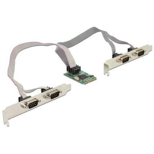 Delock 95243 tarjeta mini pcie  4 x serie rs-232