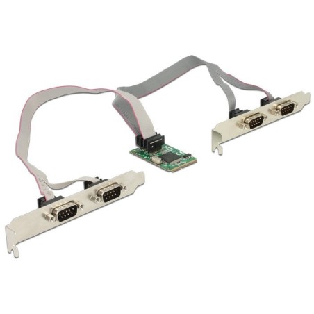 Delock 95243 tarjeta mini pcie  4 x serie rs-232