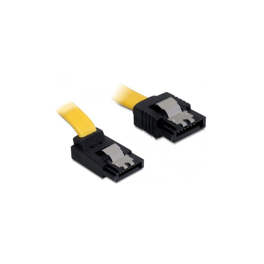 Delock 82804 cable sata de 6 gb/s recto hacia arriba en ángulo de 30 cm amarillo