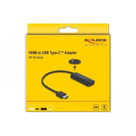 Delock adapter hdmi-a stecker zu usb type-c buchse dp alt mode 8k