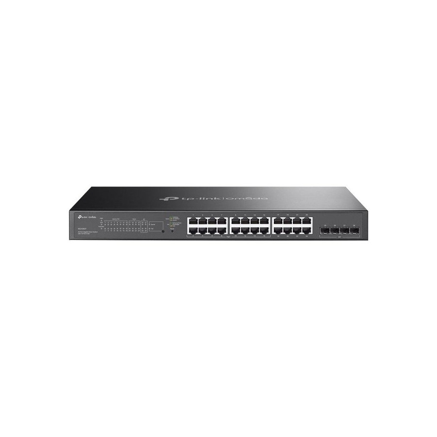 Switch semigestionable poe+ tp-link sg2428lp 28p de los cuales 16p giga poe+ 8p giga + 4p slot giga sfp soporta 150w