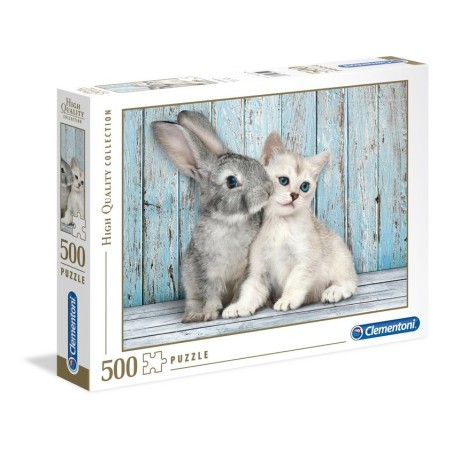 Puzzle gato y conejo 500pzs