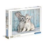 Puzzle gato y conejo 500pzs