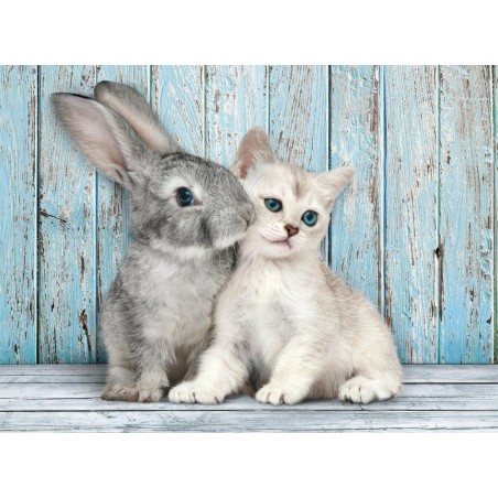 Puzzle gato y conejo 500pzs