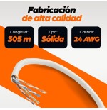 Cable intellinet cat5e utp bulk solid 305 m 1000 ft. 24awg gris