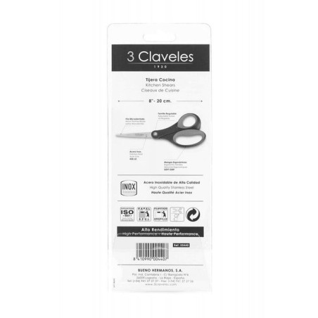 Tijera cocina 8"d 3 claveles
