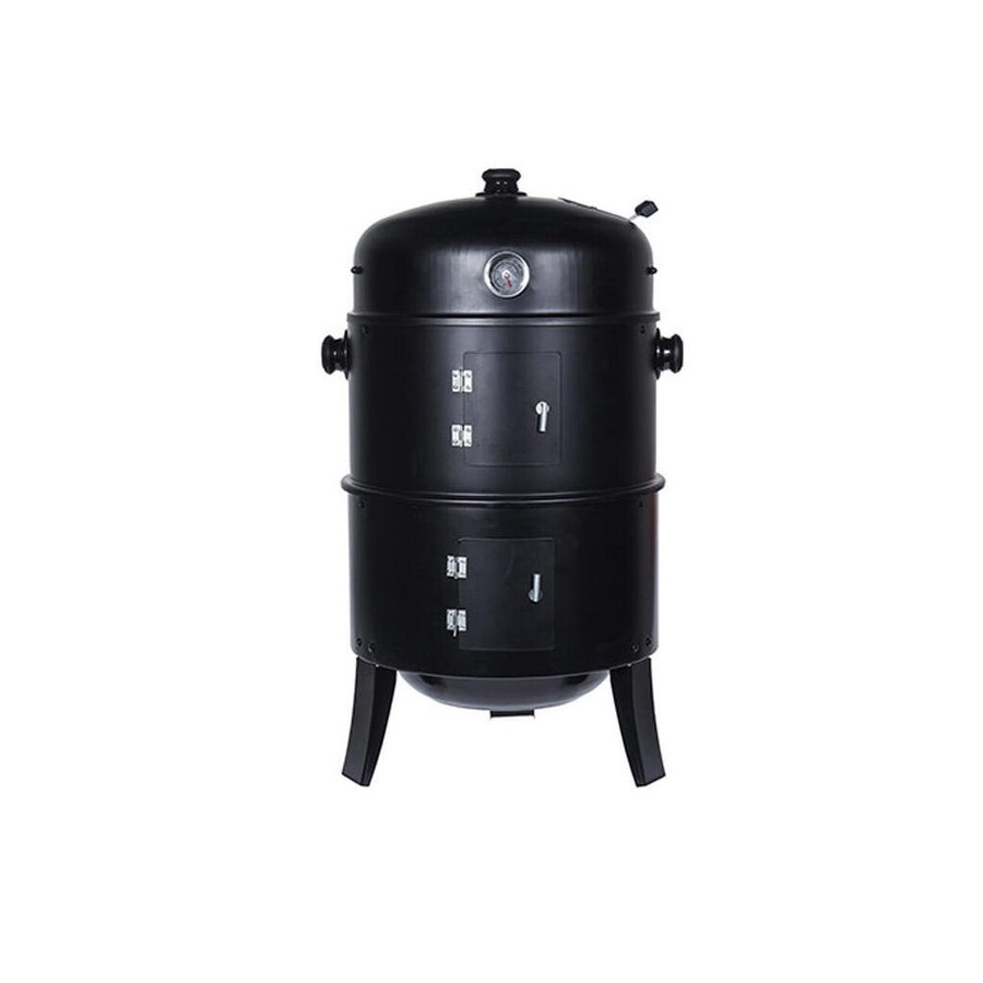 Barbacoa tipo barril para ahumar color negra bbq