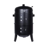 Barbacoa tipo barril para ahumar color negra bbq