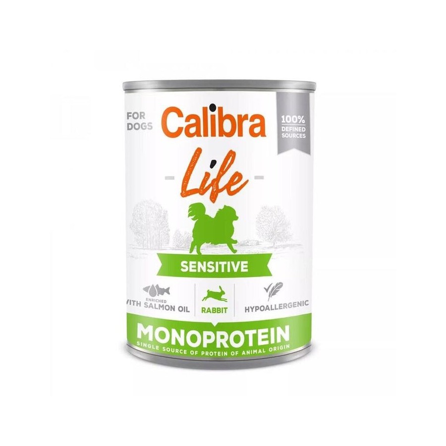 Comida húmeda para perros calibra life sensitive conejo  0.4kg