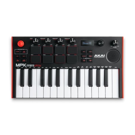 Akai mpk mini play mk3 teclado de control controlador midi usb negro, rojo