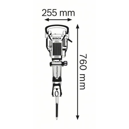 Martillo demoledor bosch professional gsh 16-28 professional azul, 1.750 vatios, carro 611335000