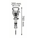 Martillo demoledor bosch professional gsh 16-28 professional azul, 1.750 vatios, carro 611335000