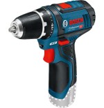 Taladro atornillador inalámbrico bosch gsr 12v-15 professional solo, 12 voltios (azul/negro, sin batería ni cargador) 0601868101