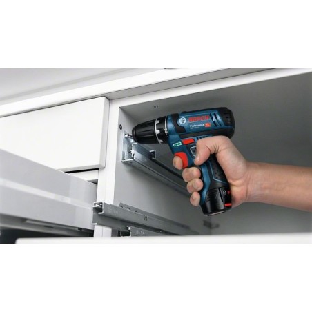 Taladro atornillador inalámbrico bosch gsr 12v-15 professional solo, 12 voltios (azul/negro, sin batería ni cargador) 0601868101