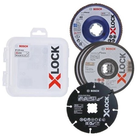 Juego de discos de corte y láminas bosch x-lock 125 mm, cmw, disco de corte (5 partes)  2608619374