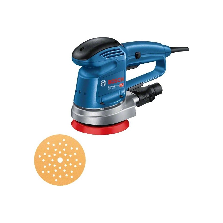 Lijadora excéntrica bosch gex 34-125 professional (azul/negro, 340 vatios) 0601372300