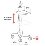 Soporte ergotron neo-flex lcd cart gris panel plano carro de suelo con ruedas multimedia