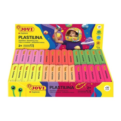 Jovi plastilina caja expositora 30 pastillas 50gr c/surtidos neon