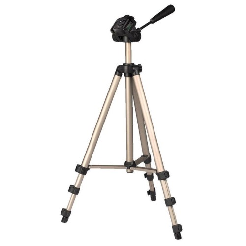 Hama   trípode star 75, para cámara de fotos, conexión 6.4mm, altura ajustable hasta 125 cm, color beige