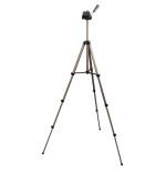 Hama   trípode star 75, para cámara de fotos, conexión 6.4mm, altura ajustable hasta 125 cm, color beige