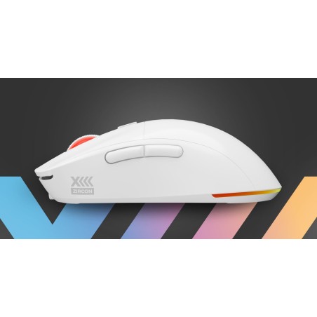 Raton gaming genesis zircon xiii customizable inalambrico 26000 dpi blanco