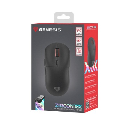 Raton gaming genesis zircon xiii customizable inalambrico 26000 dpi negro