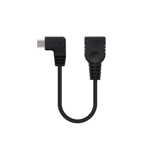 Nanocable cable micro usb 2.0 otg acodado macho a usb-a hembra 15cm