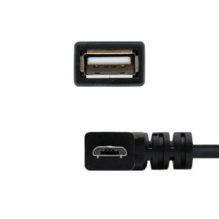 Nanocable cable micro usb 2.0 otg acodado macho a usb-a hembra 15cm