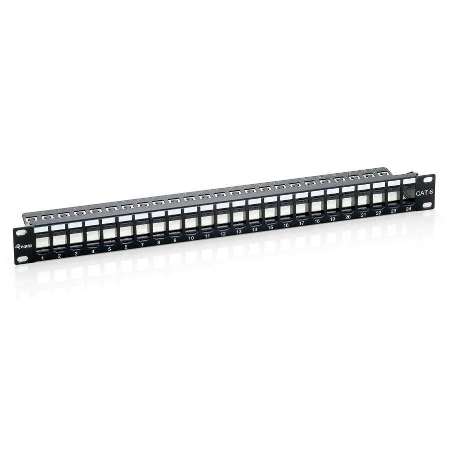 Equip patch panel vacio cat.6 24 puertos keystone 1u