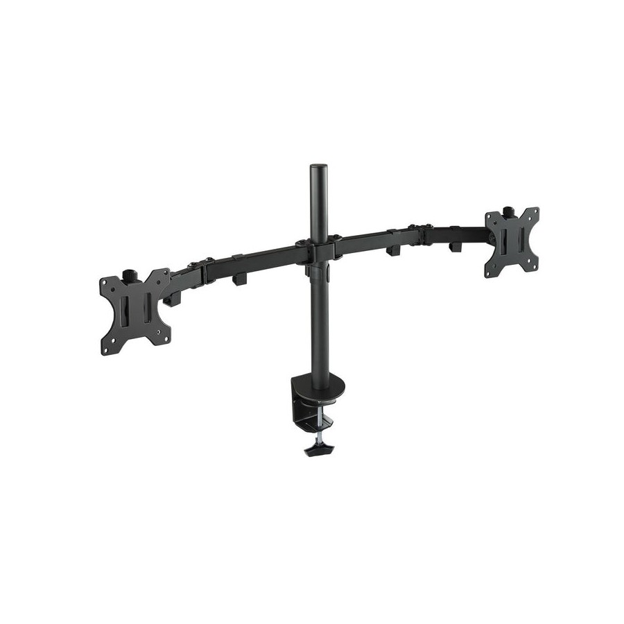Tooq soporte de mesa con brazos articulados para 2 monitores de 13"-32" - giratorio e inclinable - gestion de cables -