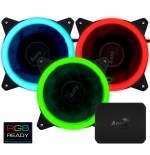 Ventilador aerocool rev rgb pro 12cm 1200rpm 15.1dba iluminación anillo dual led 16.8 millones de colores control p7-h1
