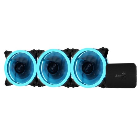 Ventilador aerocool rev rgb pro 12cm 1200rpm 15.1dba iluminación anillo dual led 16.8 millones de colores control p7-h1