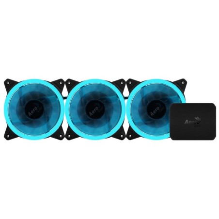 Ventilador aerocool rev rgb pro 12cm 1200rpm 15.1dba iluminación anillo dual led 16.8 millones de colores control p7-h1