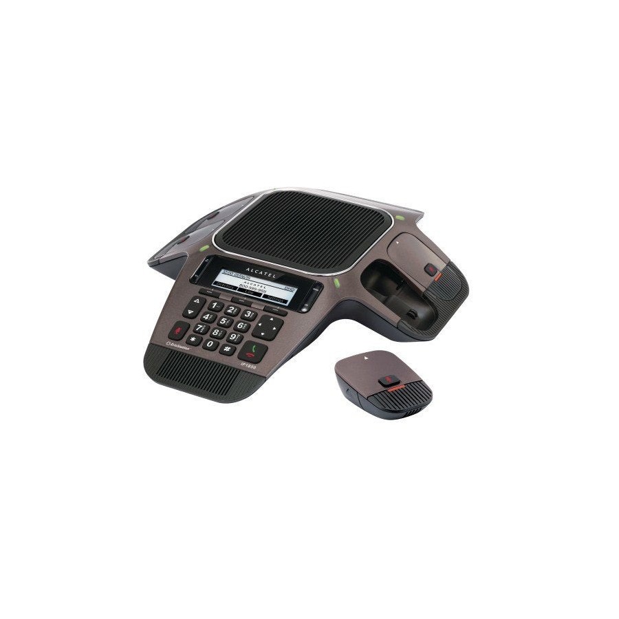Terminal alcatel conference ip1850 4 micrófonos inalámbricos dect desmontables 3 cuentas sip skype for business