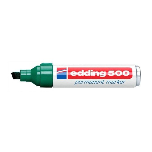 Rotulador permanente punta biselada 2-7 mm verde edding 500
