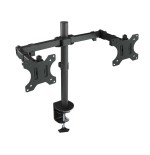 Tooq soporte de mesa con brazos articulados para 2 monitores de 13"-32" - giratorio e inclinable - gestion de cables -
