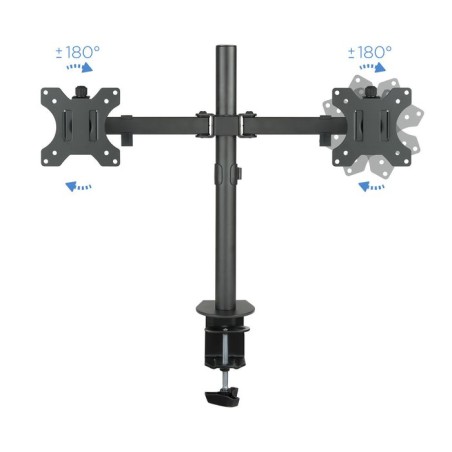Tooq soporte de mesa con brazos articulados para 2 monitores de 13"-32" - giratorio e inclinable - gestion de cables -