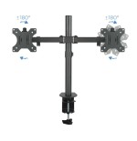 Tooq soporte de mesa con brazos articulados para 2 monitores de 13"-32" - giratorio e inclinable - gestion de cables -