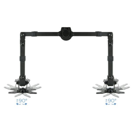 Tooq soporte de mesa con brazos articulados para 2 monitores de 13"-32" - giratorio e inclinable - gestion de cables -