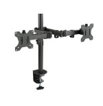 Tooq soporte de mesa con brazos articulados para 2 monitores de 13"-32" - giratorio e inclinable - gestion de cables -
