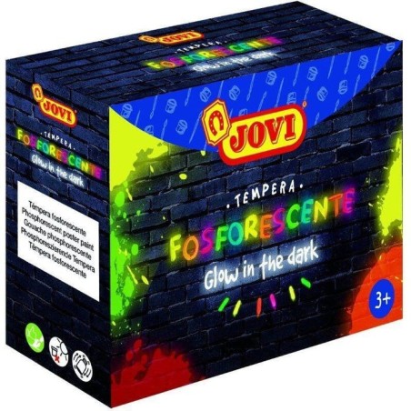 Estuche de temperas jovi fosforescente glow in the dark 504 4 unidades capacidad 55ml