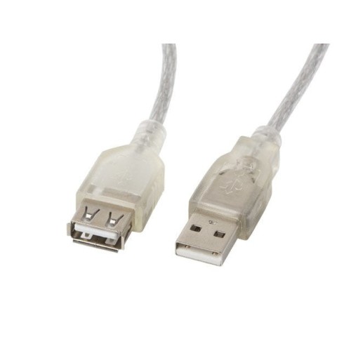 Cable lanberg ca-usbe-12cc-0050-tr usb 2.0 5 m usb a transparente